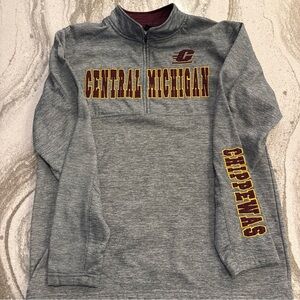Central Michigan Gray Quarter-Zip Sweatshirt Medium